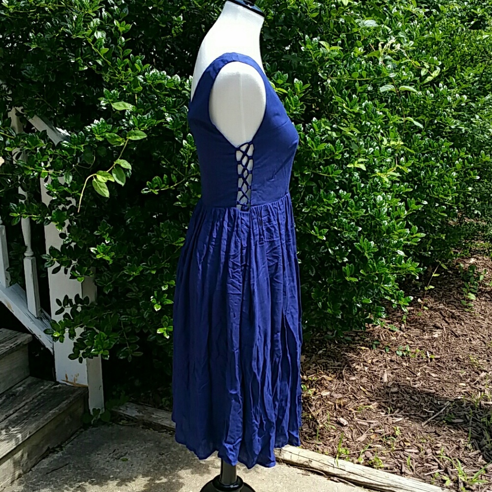 NWT sundress lined cutout sides tassels